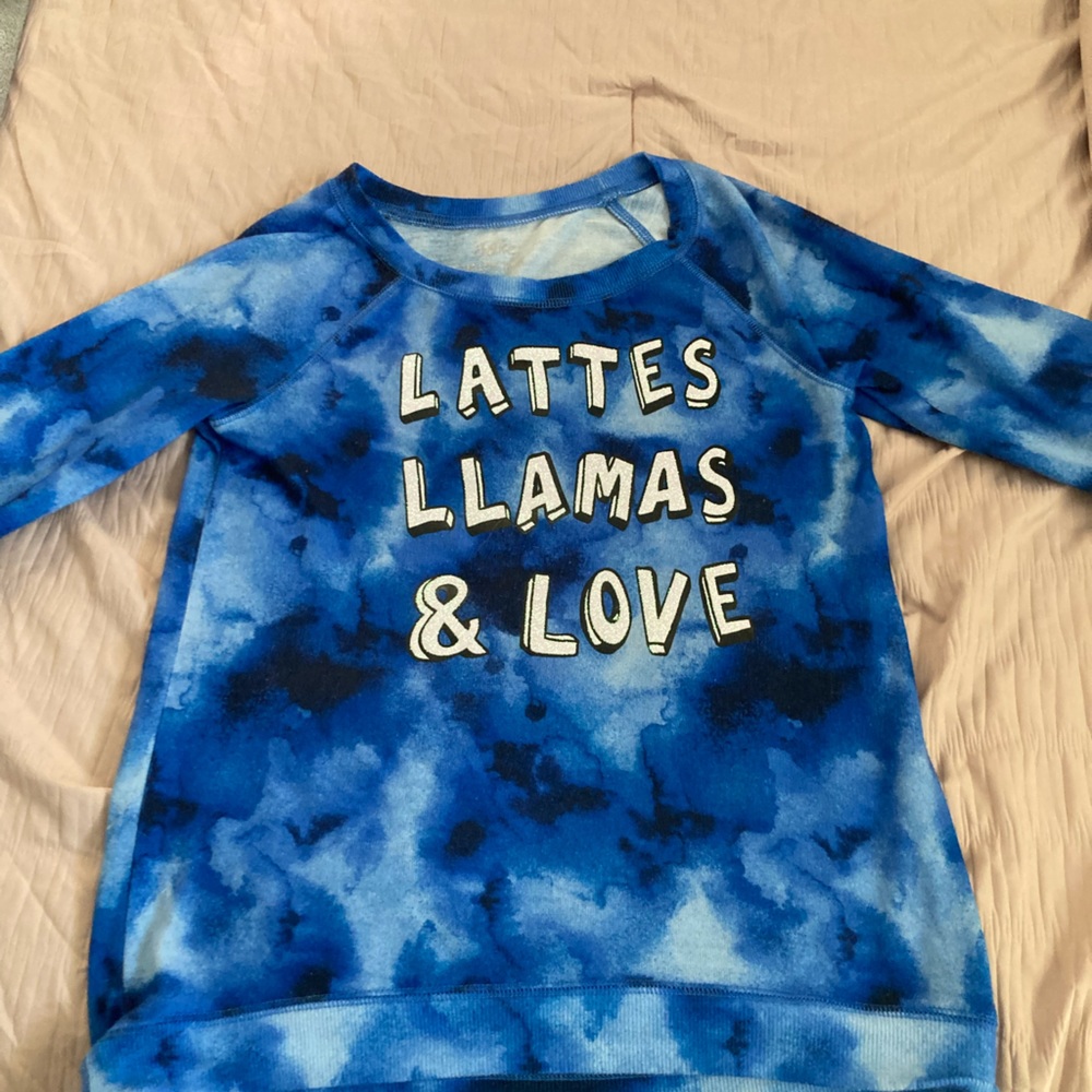 Blue lattes llamas and love shirt